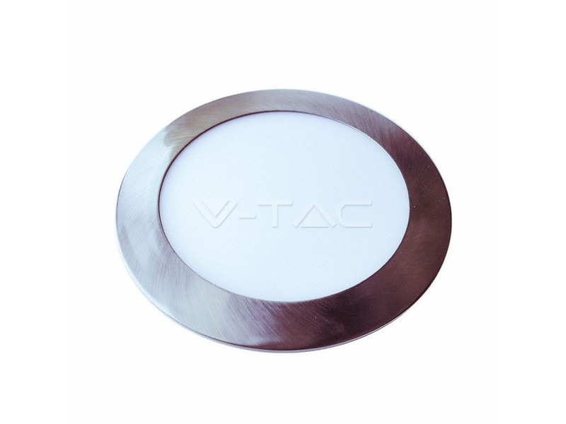 SKU 6338 VT-607SN V-TAC Mini Pannello LED 6W Rotondo da Incasso Nichel Satinato 4000K