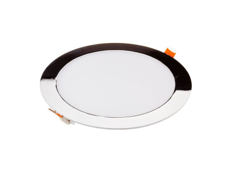 SKU 6342 VT-1207CH V-TAC Mini Pannello LED 12W Rotondo da Incasso Cromato 6400K