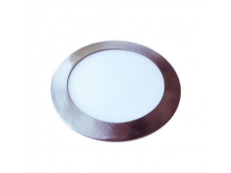 SKU 6345 VT-1207SN V-TAC Mini Pannello LED 12W Rotondo da Incasso Nichel Satinato 6400K