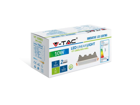 SKU 6402 VT-10001 V-TAC Mini Pannello LED 10W Lineare da Incasso 160x45x65mm Bianco 4000K