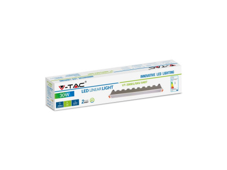 SKU 6408 VT-30001 V-TAC Mini Pannello LED 30W Lineare da Incasso 430x45x65mm Bianco 4000K