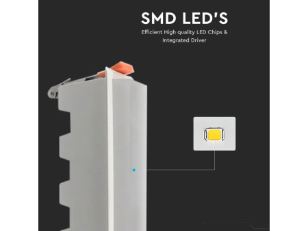 SKU 6410 VT-10002 V-TAC Mini Pannello LED 10W Lineare da Incasso 160x45x72mm Bianco 3000K