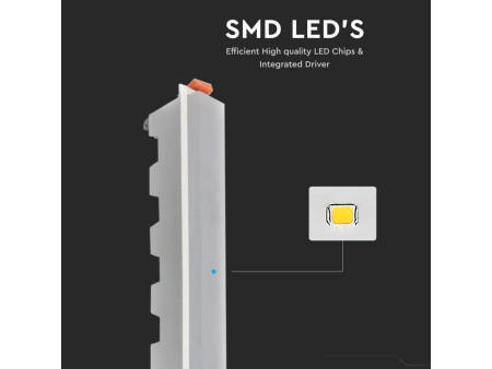 SKU 6418 VT-30002 V-TAC Mini Pannello LED 30W Lineare da Incasso 430x45x72mm Bianco 6400K