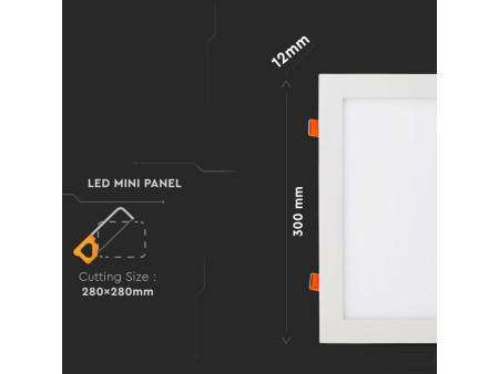 SKU 6430 VT-3107SQ V-TAC Mini Pannello LED 36W Quadrato da Incasso 4000K