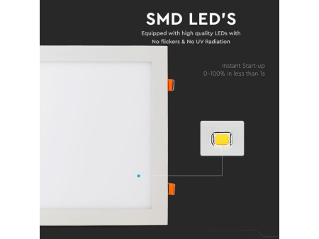 SKU 6431 VT-3107SQ V-TAC Mini Pannello LED 36W Quadrato da Incasso 6400K