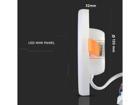 SKU 729 VT-610RD V-TAC PRO Mini Pannello LED Chip Samsung 12W Rotondo da Incasso Regolabile 6400K