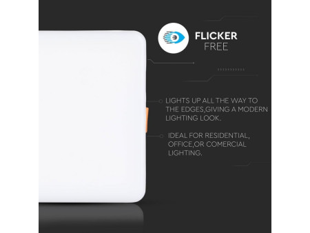 SKU 744 VT-625SQ V-TAC PRO Mini Pannello LED Chip Samsung 24W Qudarato da Incasso Regolabile 6400K