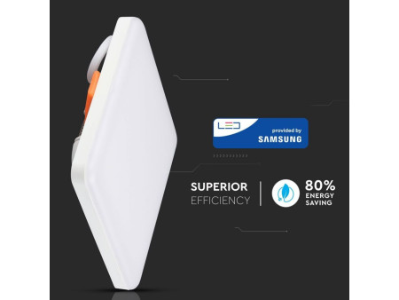 SKU 742 VT-625SQ V-TAC PRO Mini Pannello LED Chip Samsung 24W Qudarato da Incasso Regolabile 3000K