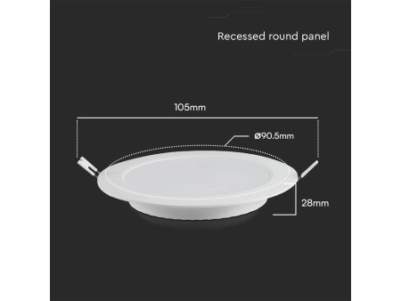 SKU 78551 VT-61003 V-TAC PRO Mini Pannello LED Chip Samsung 3W Rotondo da Incasso (Foro 77-82mm) Bianco 3000K
