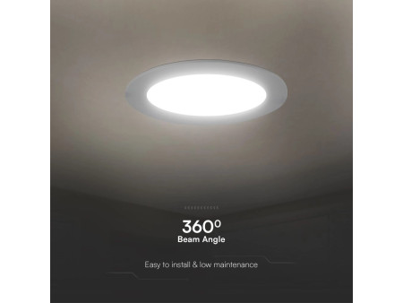 SKU 78631 VT-61012 V-TAC PRO Mini Pannello LED Chip Samsung 12W Rotondo da Incasso (Foro 150-155mm) Bianco 6500K