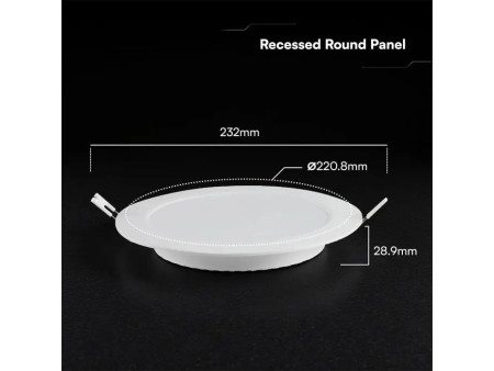 SKU 78646 VT-61018CCT V-TAC PRO Mini Pannello LED Chip CREE 18W Rotondo da Incasso (Foro 200-205mm) CCT
