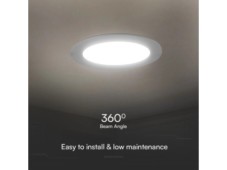 SKU 78681 VT-61024 V-TAC PRO Mini Pannello LED Chip Samsung 24W Rotondo da Incasso (Foro 275-280mm) Bianco 4000K