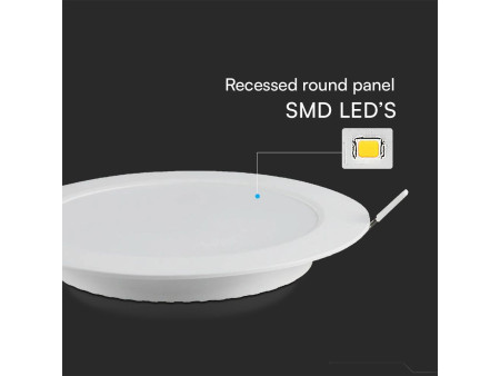 SKU 78691 VT-61024 V-TAC PRO Mini Pannello LED Chip Samsung 24W Rotondo da Incasso (Foro 275-280mm) Bianco 6500K