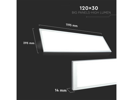 SKU 216256 VT-12031 V-TAC Pannello LED 29W 120LM/W Incasso Driver Incluso 1200x300mm 3000K