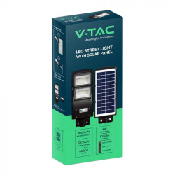 SKU 98417 VT-ST120W V-TAC Armatura Stradale LED 8W Pannello Solare e Telecomando, Sensore Radar e Batteria LiFePO4 6000K IP65