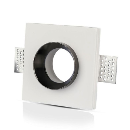 Faretto in gesso ceramico a scomparsa totale rotondo con vetro diamentro 17,2*9 cm