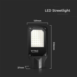 SKU 10207 VT-15035ST  V-TAC Armatura Stradale LED SMD 30W Colore Nero 6500K IP65