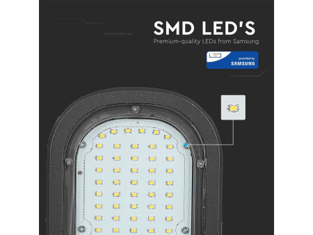 SKU 21538 VT-31ST  V-TAC PRO Armatura Stradale LED Chip Samsung 30W Colore Grigio scuro 6400K IP65