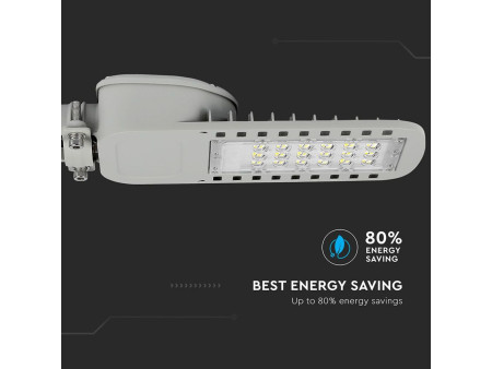 SKU 957 VT-34ST V-TAC PRO Armatura Stradale LED Chip Samsung 30W 120LM/W Colore Grigio 6400K IP65