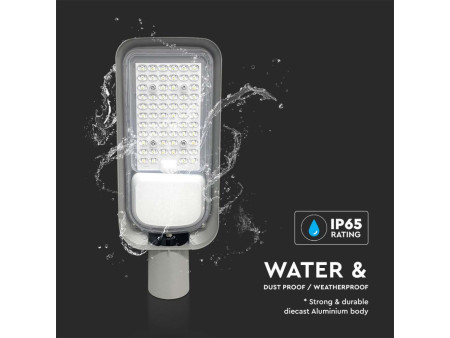 SKU 7887 VT-150030ST V-TAC Armatura Stradale LED 30W Colore Grigio 6500K IP65