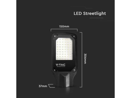 SKU 10208 VT-15057ST V-TAC Armatura Stradale LED SMD 50W Colore Nero 4000K IP65