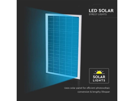 SKU 20341 VT-ST303 V-TAC PRO Armatura Stradale Chip Samsung con Pannello Solare e Telcomando 50W 6000K IP65