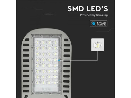 SKU 21958 VT-54ST-N V-TAC PRO Armatura Stradale LED Chip Samsung Slim 50W 135LM/W Colore Grigio 4000K IP65