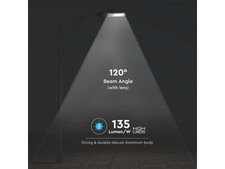 SKU 21959 VT-54ST-N V-TAC PRO Armatura Stradale LED Chip Samsung Slim 50W 135LM/W Colore Grigio 6500K IP65