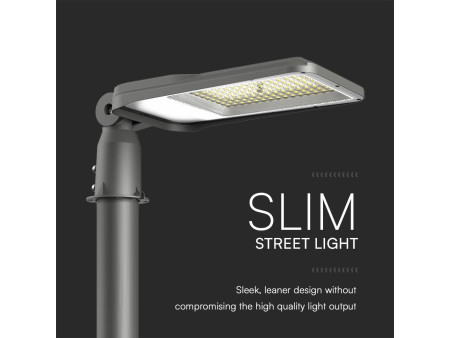 SKU 23618 VT-55ST V-TAC PRO Armatura Stradale LED Chip Samsung 50W 100LM/W Angolo Inclinazione Regolabile 180° Grigio 4000K IP65