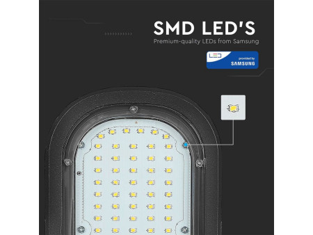 SKU 540 VT-51ST V-TAC PRO Armatura Stradale LED Chip Samsung 50W Colore Grigio 6400K IP65