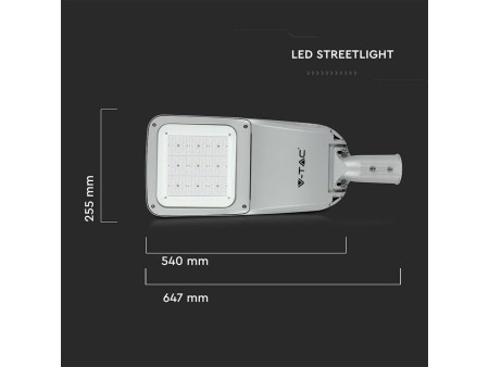 SKU 541 VT-80ST V-TAC PRO Armatura Stradale LED Chip Samsung 80W 130LM/W Classe II Colore Grigio 4000K IP65
