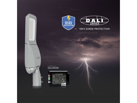 SKU 541 VT-80ST V-TAC PRO Armatura Stradale LED Chip Samsung 80W 130LM/W Classe II Colore Grigio 4000K IP65