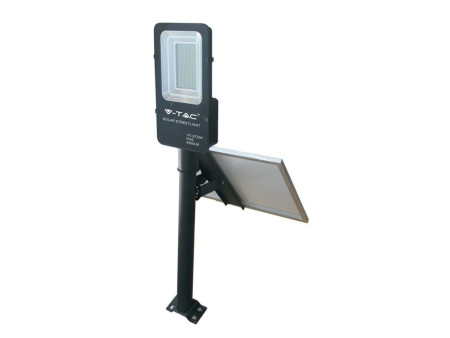 SKU 5502 VT-ST200 V-TAC Armatura Stradale LED SMD 50W con Pannello Solare e Telecomando, Cavo 1m Colore Nero 4000K IP65