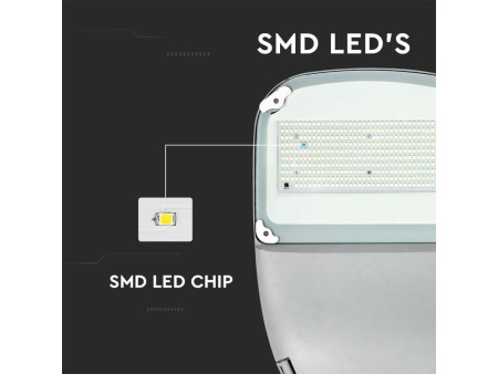 SKU 7837 VT-ST303 V-TAC PRO Armatura Stradale Chip Samsung con Pannello Solare 50W Colore Bianco 4000K IP65