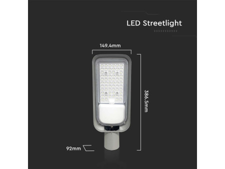 SKU 7889 VT-150050ST V-TAC Armatura Stradale LED 50W Colore Grigio 6500K IP65