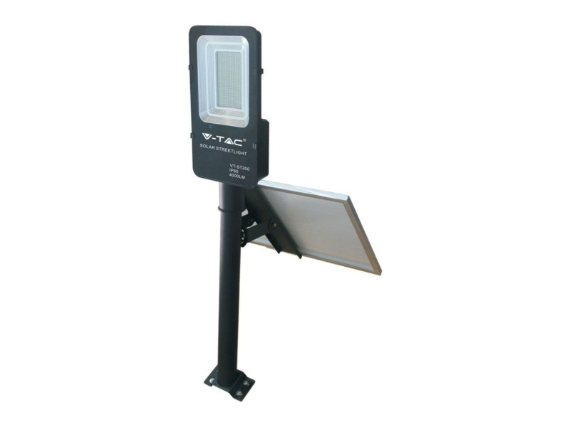 SKU 95509 VT-ST200 V-TAC Armatura Stradale LED SMD 50W con Pannello Solare e Telecomando, Cavo 1m Colore Nero 6000K IP65