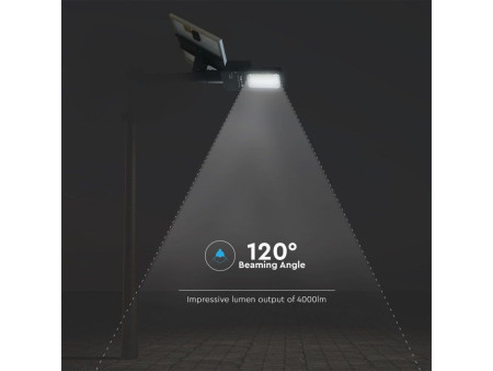 SKU 95509 VT-ST200 V-TAC Armatura Stradale LED SMD 50W con Pannello Solare e Telecomando, Cavo 1m Colore Nero 6000K IP65
