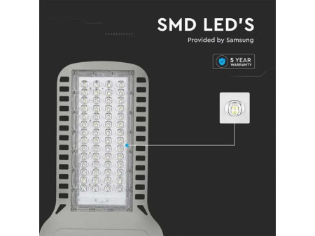 SKU 21960 VT-104ST V-TAC PRO Armatura Stradale LED Chip Samsung Slim 100W 135LM/W Colore Grigio 4000K IP65