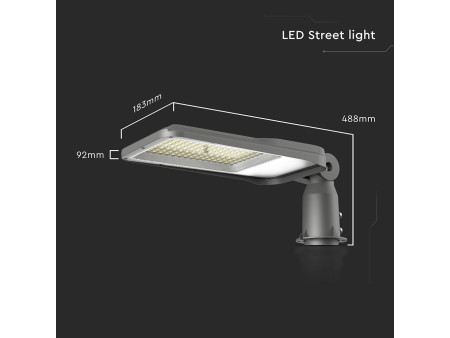 SKU 23621 VT-105ST V-TAC PRO Armatura Stradale LED Chip Samsung 100W 100LM/W Angolo Regolabile 180° Grigio 6500K IP65