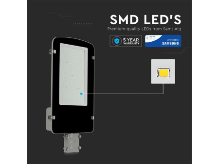 SKU 530 VT-100ST V-TAC PRO Armatura Stradale LED Chip Samsung 100W 120LM/W Colore Grigio 6400K IP65