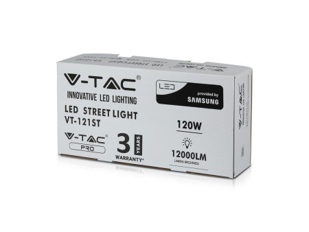 SKU 533 VT-121ST V-TAC PRO Armatura Stradale LED Chip Samsung 120W Colore Nero 4000K IP65