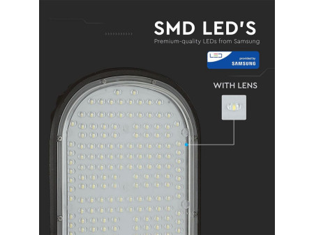 SKU 536 VT-101ST V-TAC PRO Armatura Stradale LED Chip Samsung 100W Colore Nero 6400K IP65