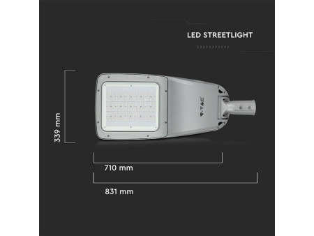 SKU 543 VT-160ST V-TAC PRO Armatura Stradale LED Chip Samsung 160W 130LM/W Classe II Colore Grigio 4000K IP65