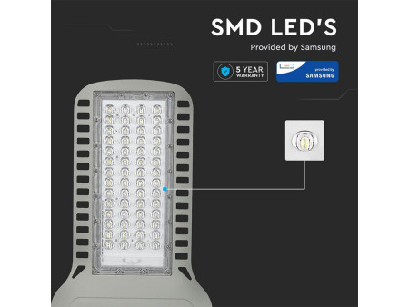 SKU 963 VT-154ST V-TAC PRO Armatura Stradale LED Chip Samsung Slim 150W 120LM/W Colore Grigio 6400K IP65