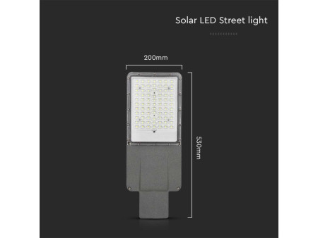 SKU 10225 VT-15111ST V-TAC Armatura Stradale Solare 40W con Telecomando Installazione 2in1 Grigia 6500K IP65