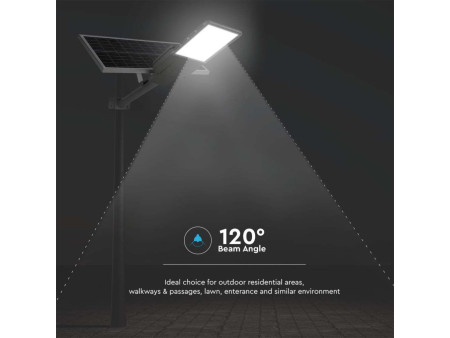 SKU 10227 VT-15200ST V-TAC Armatura Stradale Solare 60W con Telecomando Installazione 2in1 Grigia 6500K IP65