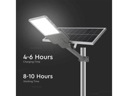 SKU 10229 VT-15300ST V-TAC Armatura Stradale Solare 70W con Telecomando Installazione 2in1 Grigia 6500K IP65