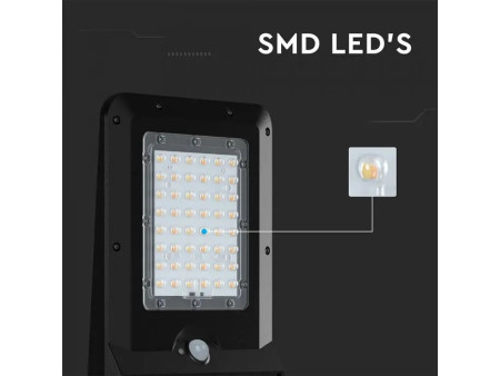 SKU 24099 VT-ST20CCT V-TAC Armatura Stradale Solare LED SMD 20W 150LM/W Sensore PIR Nera CCT IP65