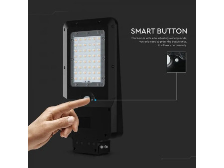SKU 24099 VT-ST20CCT V-TAC Armatura Stradale Solare LED SMD 20W 150LM/W Sensore PIR Nera CCT IP65