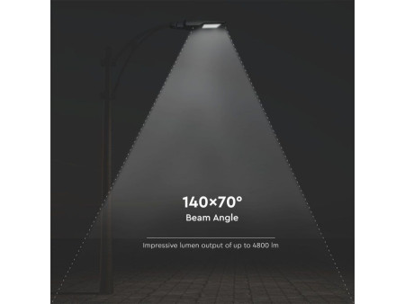 SKU 5503 VT-ST42 V-TAC Armatura Stradale LED SMD 40W 120LM/W Pannello Solare, Sensore PIR e Telecomando, Colore Nero 4000K IP65